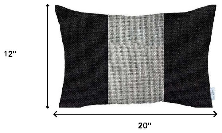 Set of 2 Black and White Lumbar Pillow Covers