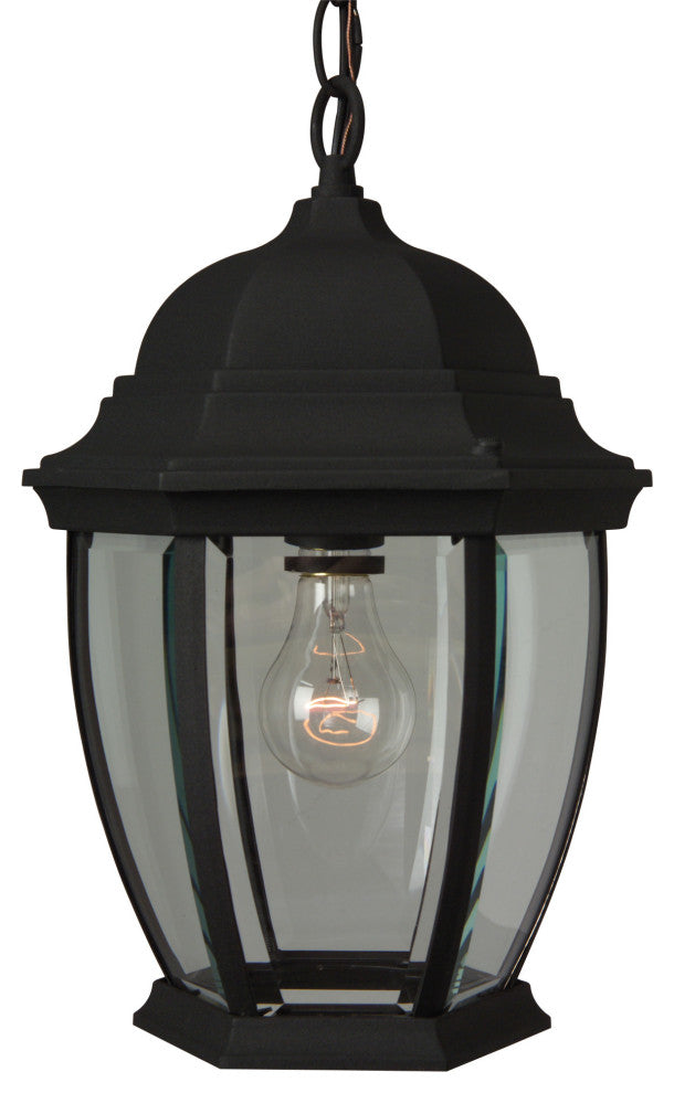 Bent Glass Cast Aluminum Small Pendant, Textured Matte Black