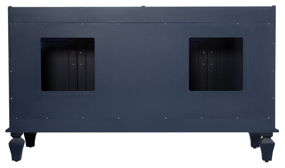 60 In Bath Vanity Set with 2 Mirror Cabinets, Quartz Top, 2 cUPC Certified Sinks, Navy Blue