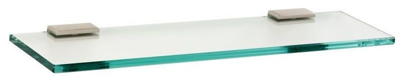 Alno 18" Glass Shelf with Brackets Modern in Satin Nickel