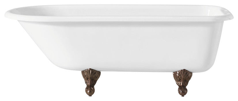 Cheviot Products Traditional Cast Iron Bathtub With Faucet Holes, Antique Bronze