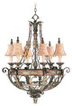 Pomplano Chandelier, Palatial Bronze With Gilded Accents