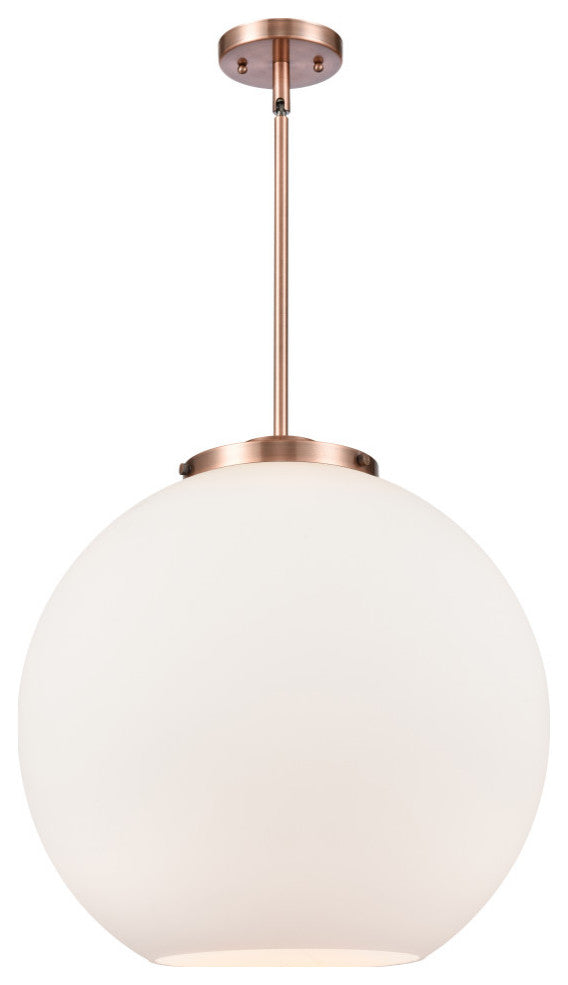Athens Pendant, Antique Copper, Matte White, Matte White