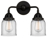 Small Bell Bath Vanity Light, Matte Black, Clear, Clear