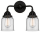 Small Bell Bath Vanity Light, Matte Black, Clear, Clear