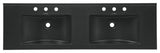 60" Vanity Top Bathroom Sink, Matte Black With 3 Holes