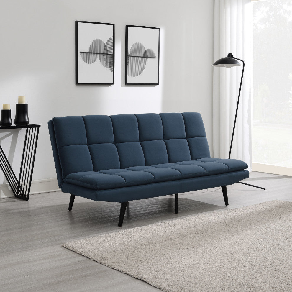Jaden Convertible Fabric Sofa, Dark Blue