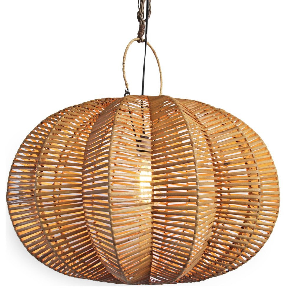 Split Stain Pumpkin Pendant Lantern, 24"