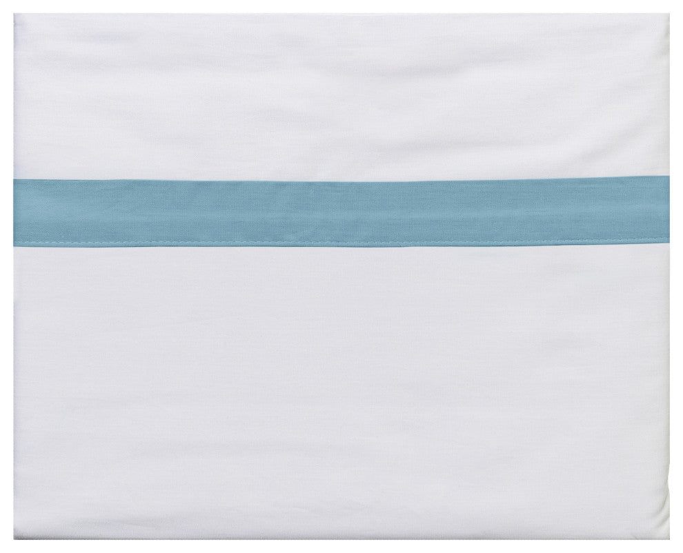 200 Thread Count Ribbon 100% Cotton 4-Piece Sheet set, Light Blue, Full