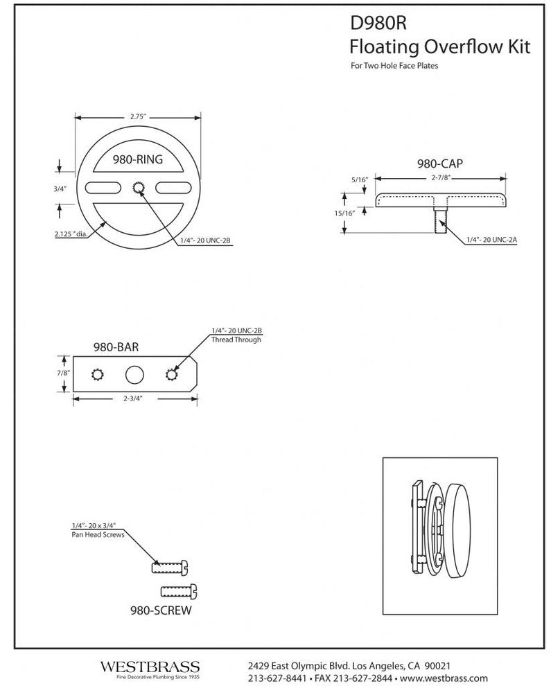 Floating No-Hole Overflow Faceplate In Polished Brass, Polished Nickel