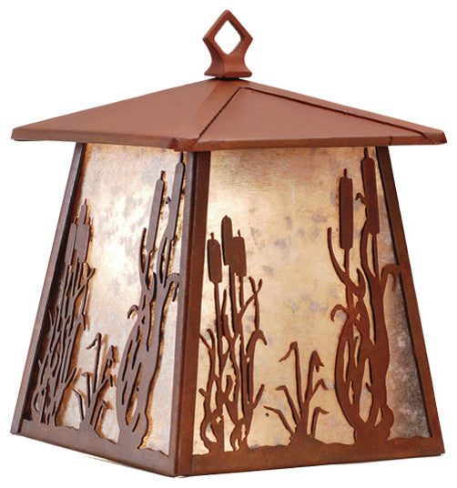 7 5"W Reeds & Cattails Hanging Wall Sconce