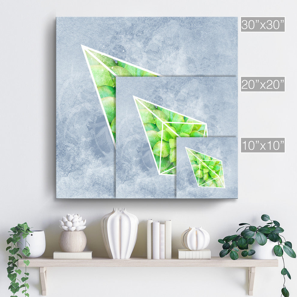 Ready2HangArt 'Crystal Terrarium III' Wrapped Canvas Succulent Wall Art, 30"x30"