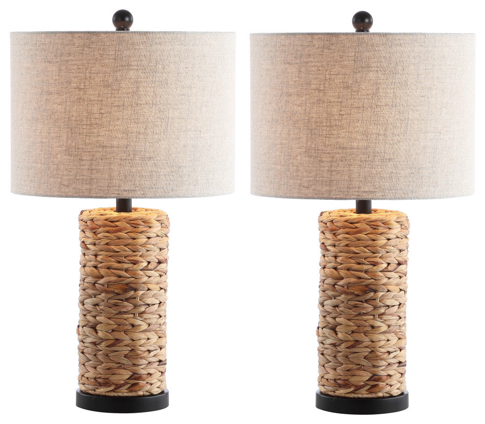 Elicia 25" Sea Grass Led Table Lamp, Natural, Set of 2