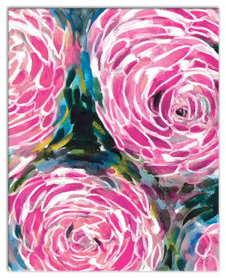 Painterly Pink Flowers 16x20 Canvas Wall Art
