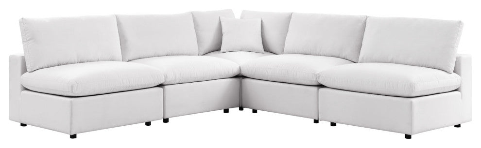 Modular Lounge Sectional Deep Sofa Set, White, Modern, Outdoor Hospitality