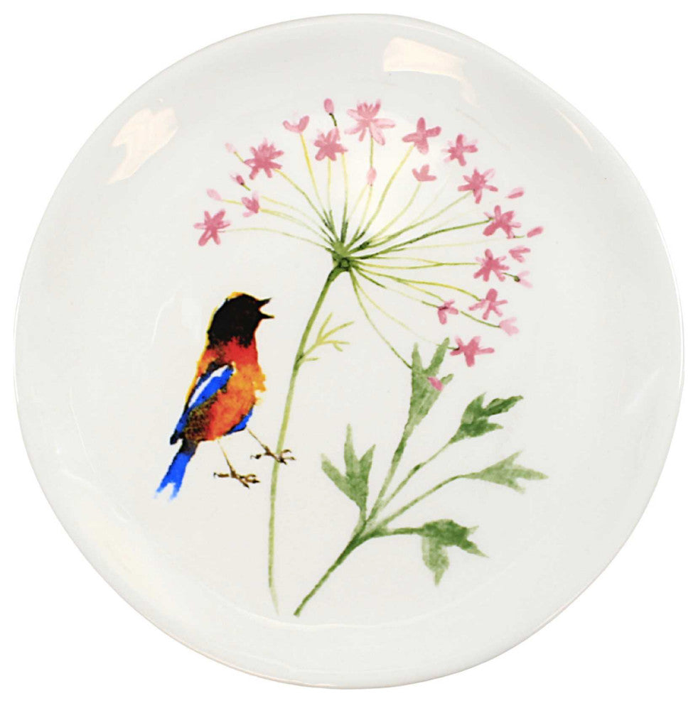 Tabletop Bird Dessert Plates Dolomite Floral Spring Me172472