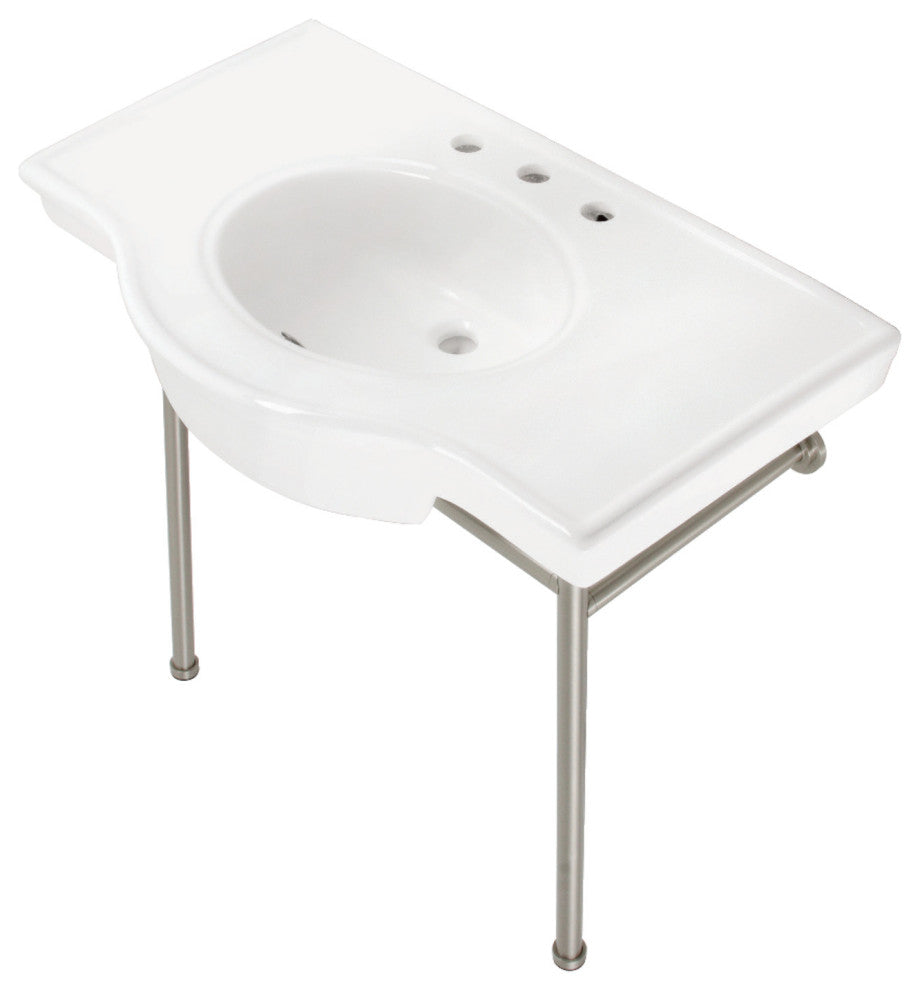 Fauceture VPB28140W8BN 37" Ceramic Console Sink, Legs