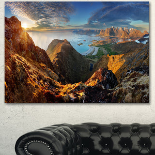 Ocean and Mountains Panorama, Large Landscape Canvas Art, 40"x30"