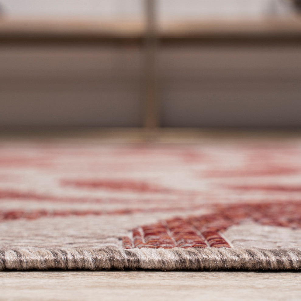 Vine All Over Indoor/Outdoor Red/Beige 8'x10' Area Rug