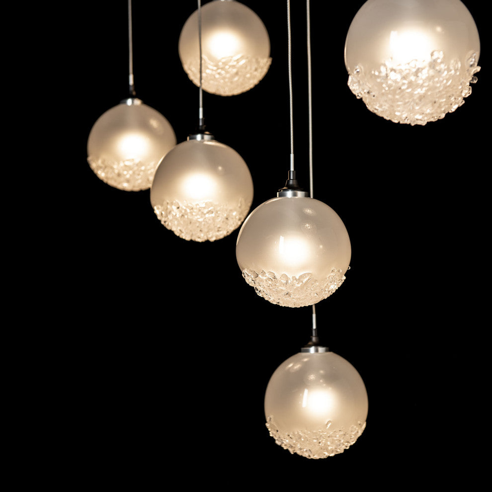 Fritz Globe 10-Light Pendant - Black - Frosted Glass - Standard