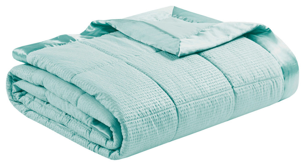 Madison Park Solid Embossed Microfiber Premium Oversized Blanket, Twin