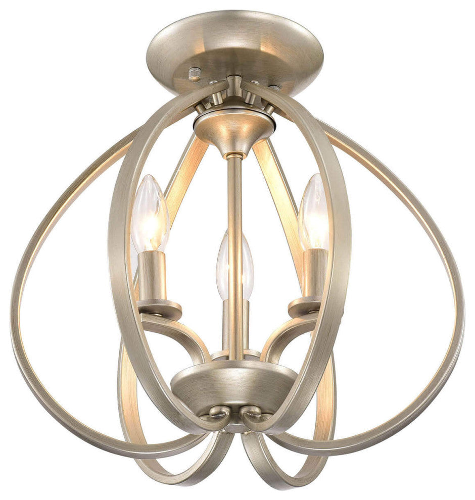 Emma Contemporary Sleek Curves Cradling Metal Flush Mount