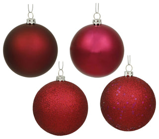 2.4" Wine 4 Finish Orn Asst 60/Box