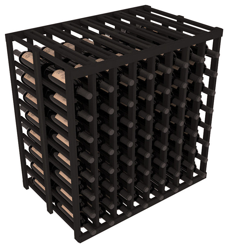 8 Column Double Deep Tasting Table, Redwood, Black