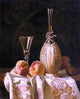 Milne Ramsey Still Life with Peaches and Wine, 20"x25" Gallery Wrapped Canvas