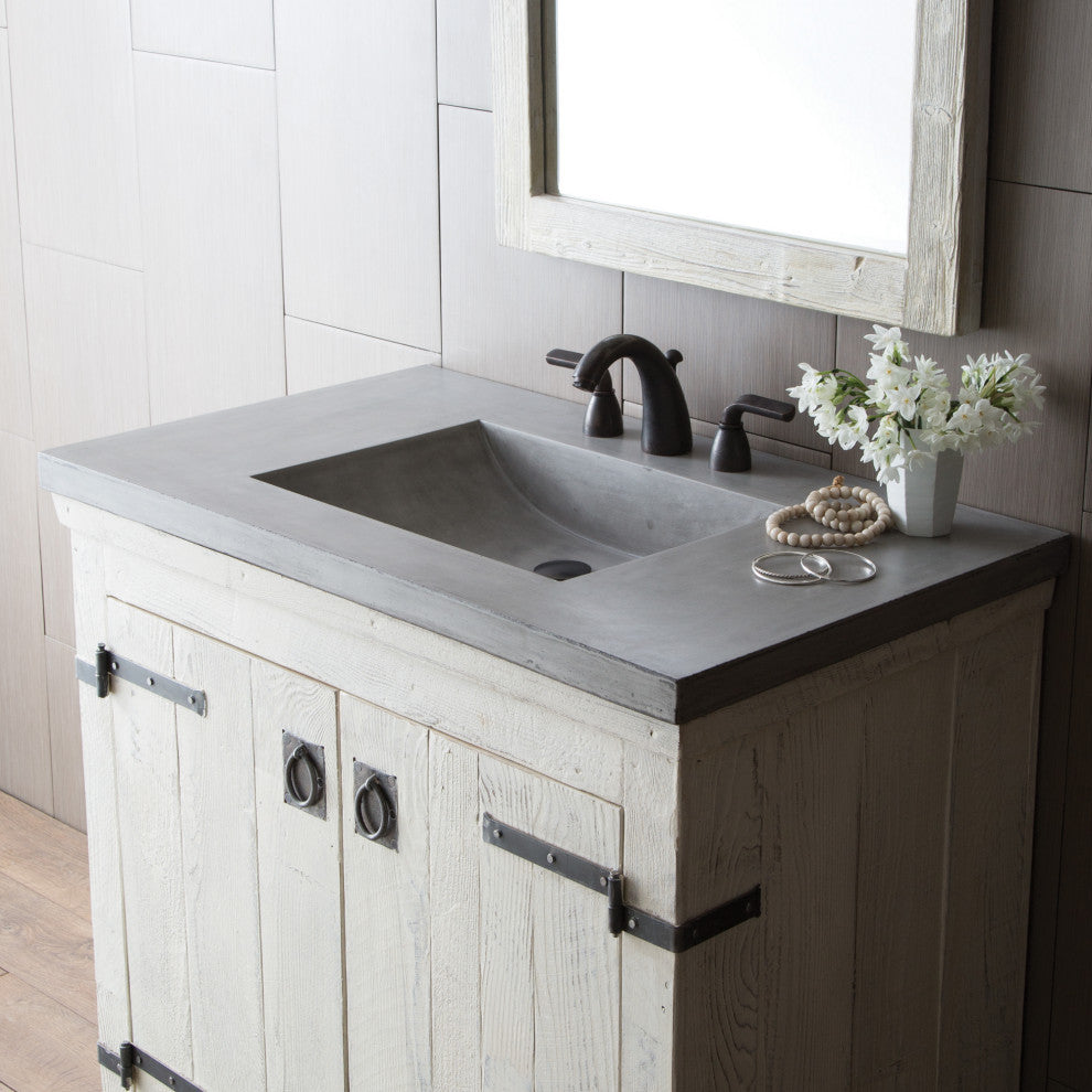 Palomar Vanity Top and Integral Sink, Ash, 36", 8" Widespread Cutout