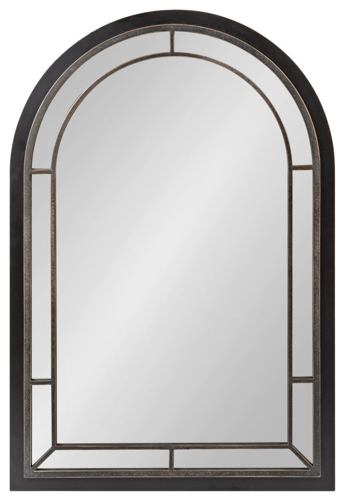 Audubon Framed Arch Mirror, Black 24x36