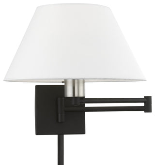 1 Light Black With Brushed Nickel Accent Swing Arm Lamp