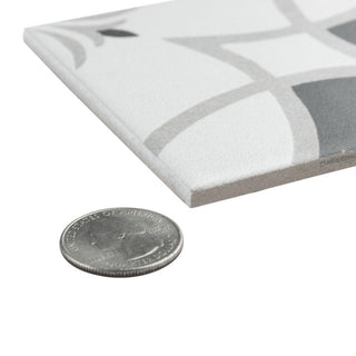 Twenties Mini Ceramic Floor and Wall Tile, Crest