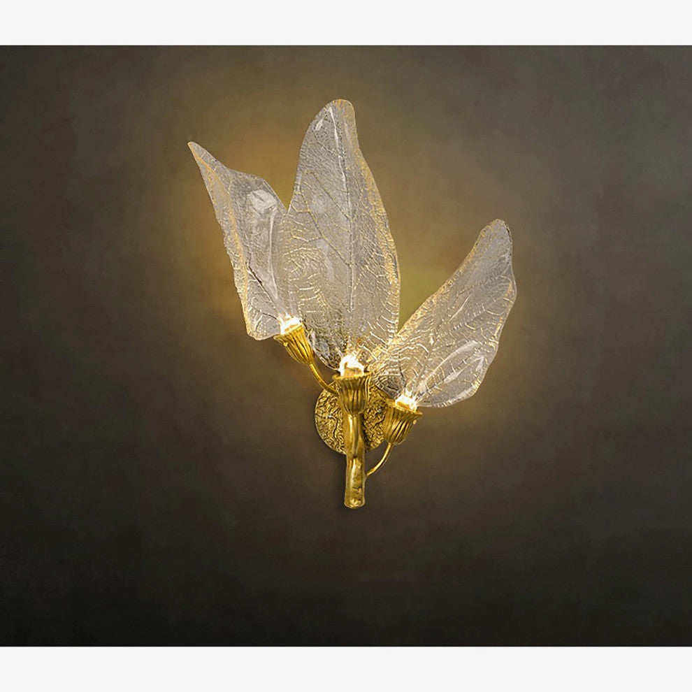 Madrid | Leaf Shaped LED Wall Lamp, Gold, Dimmable, Cool Light