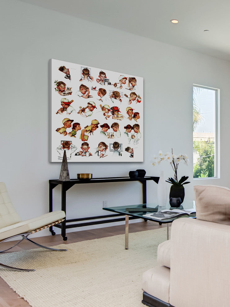 "Day in the Life of a Boy" Print on Canvas by Norman Rockwell