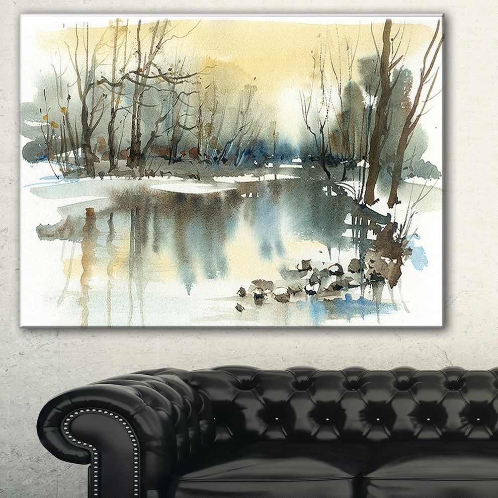 "River in Winter" Canvas Print