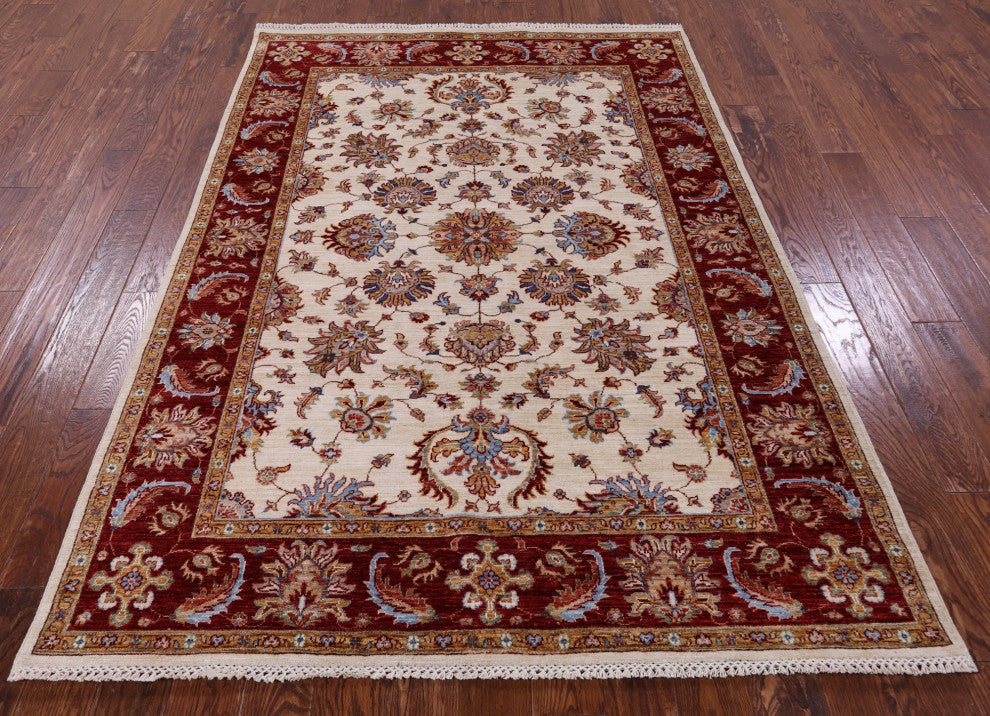 5' 6" X 7' 10" Persian Tabriz Handmade Wool Rug - Q12916