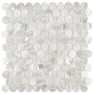 Conchella Penny Mosaic Wall Tile, White, Sample