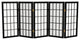 2'' Tall Desktop Window Pane Shoji Screen, Black, 5 Panels
