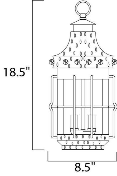 Maxim Nantucket 3-Light Outdoor Hanging Lantern Country Forge - 30088CDCF