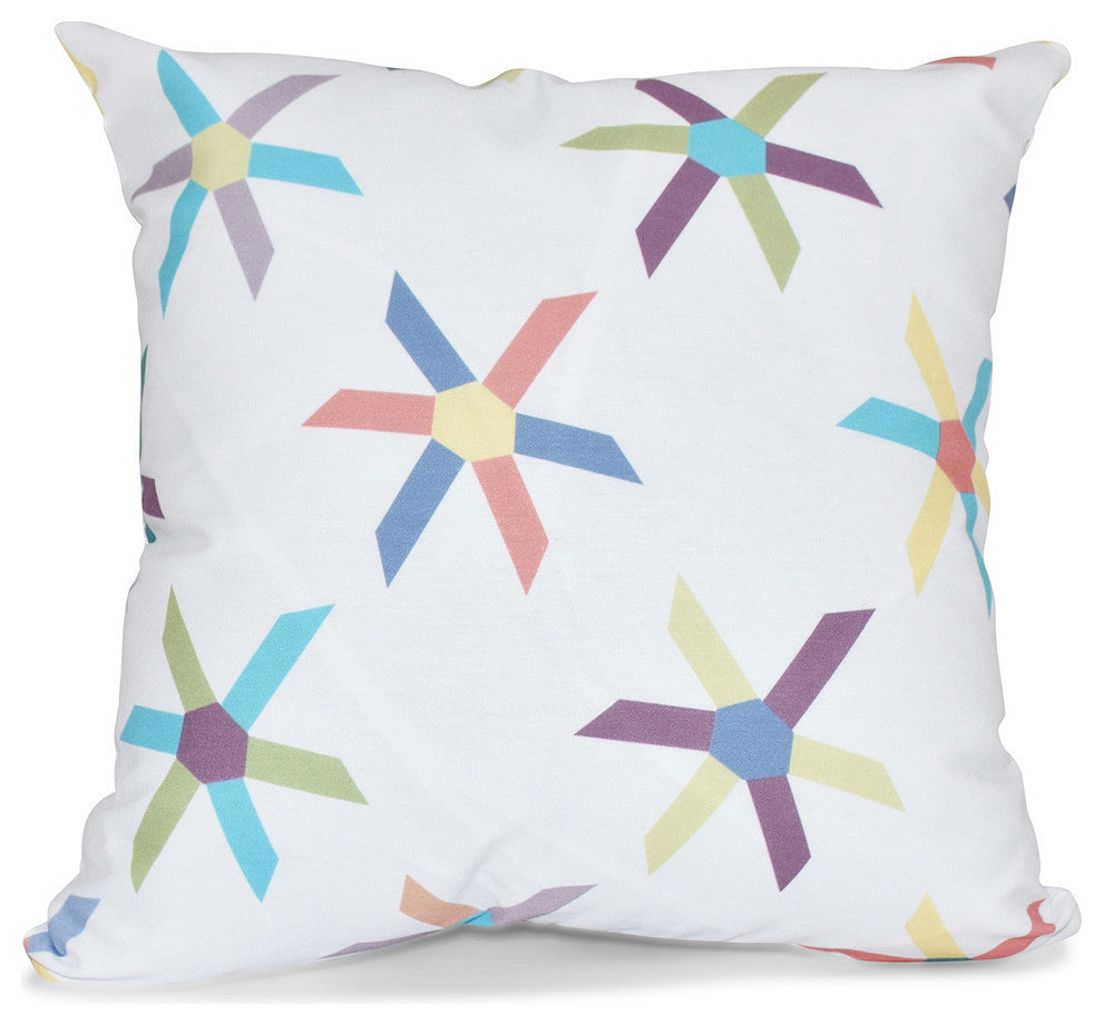 Pinwheel Pop, Geometric Print Pillow, Turquoise, 26"x26"