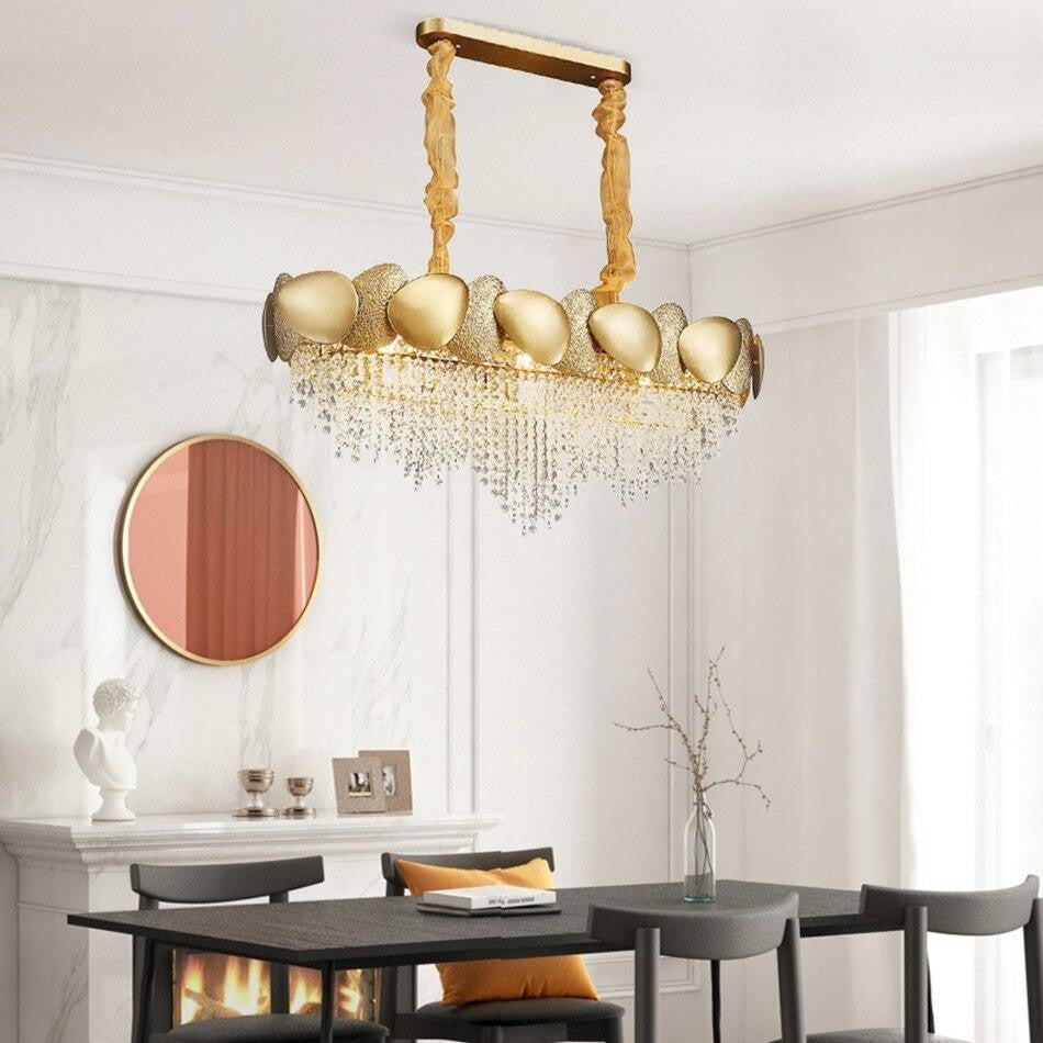 Gold Plated Crystal LED Modern Dining Room Chandelier