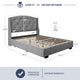 Queen Bed Frame with Headboard 4 Storage Drawers - Gray