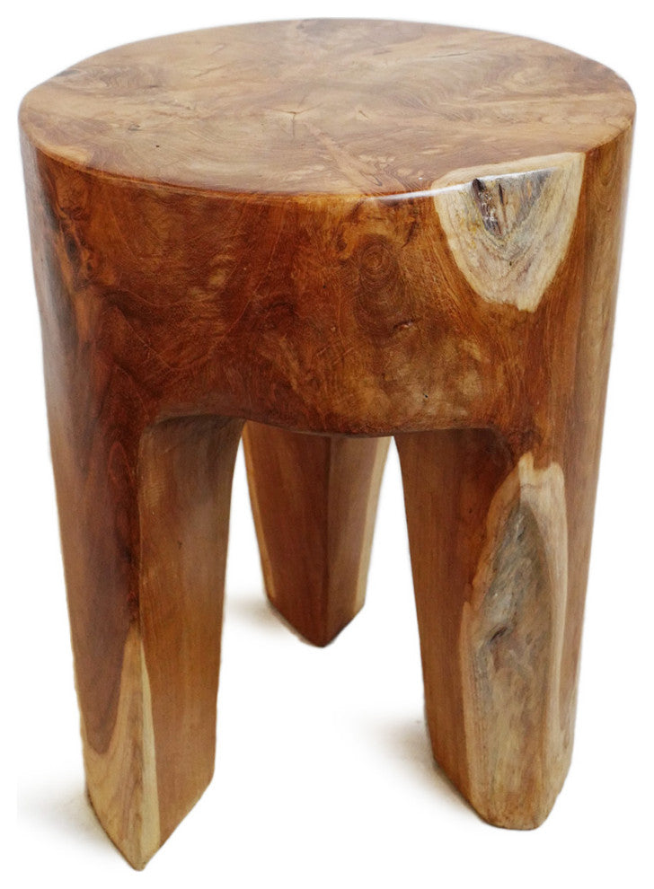 Organic Teak Root 3 Leg Stool