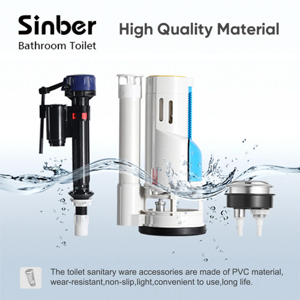 Sinber 28" One Piece Bathroom Toilet with Cotton White Finish and and Dual Flush