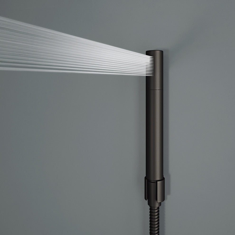 Orchid 39" H x 4" W 2-Jet Retro Shower Panel with Square Shower Head, Matte Black