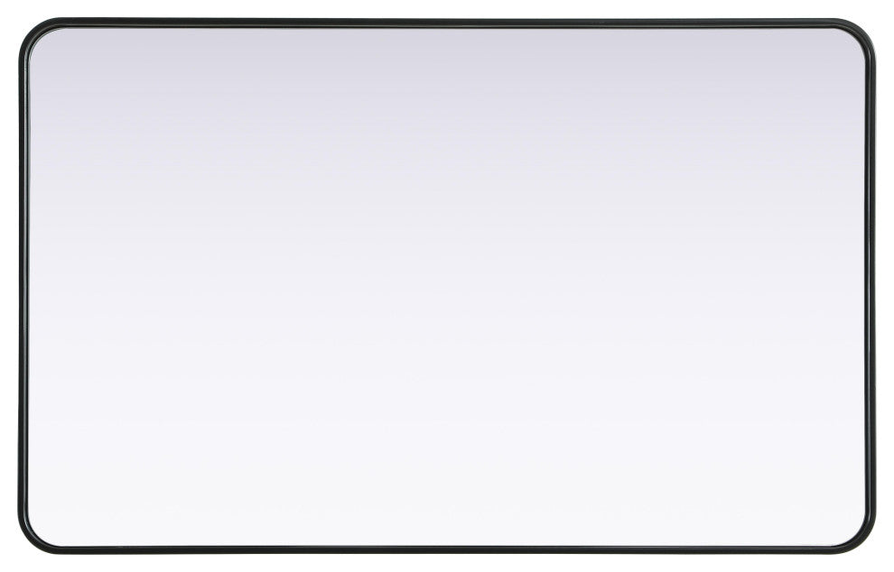 Home Living Contour Metal Rectangle Mirror 30x48, Black