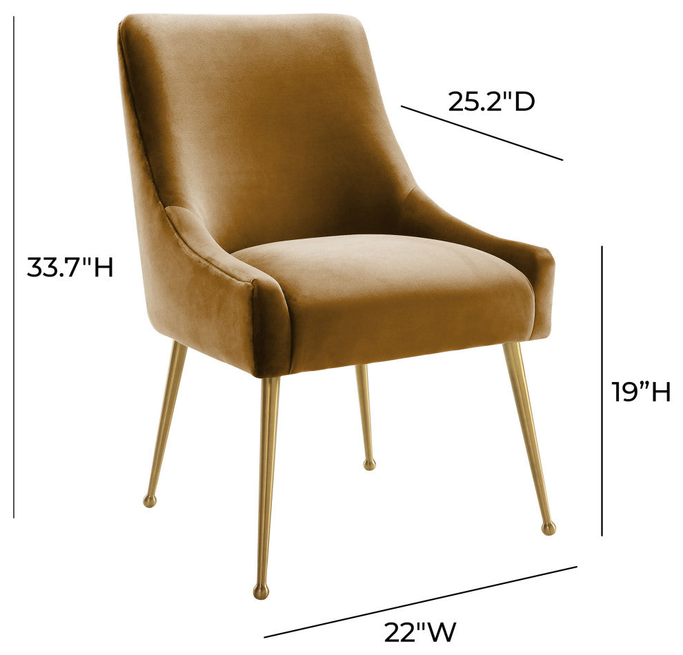 Beatrix Cognac Velvet Side Chair
