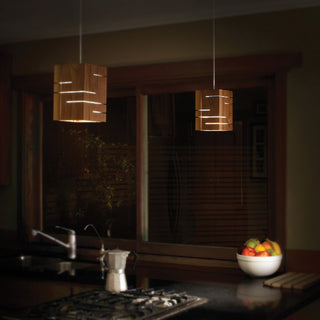 Claudo LED Pendant, Walnut