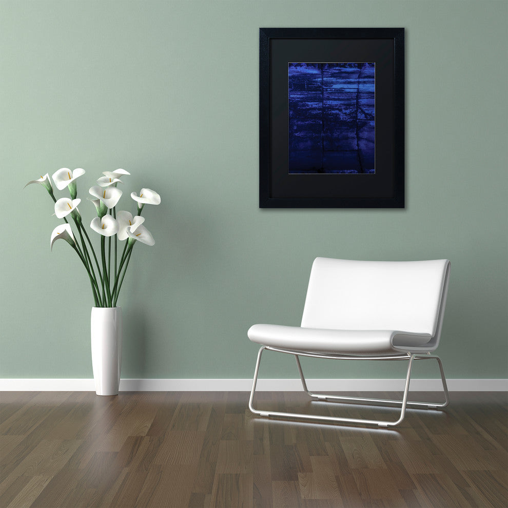Claire Doherty 'Blocks of Blue' Art, Black Frame, Black Mat, 11x14